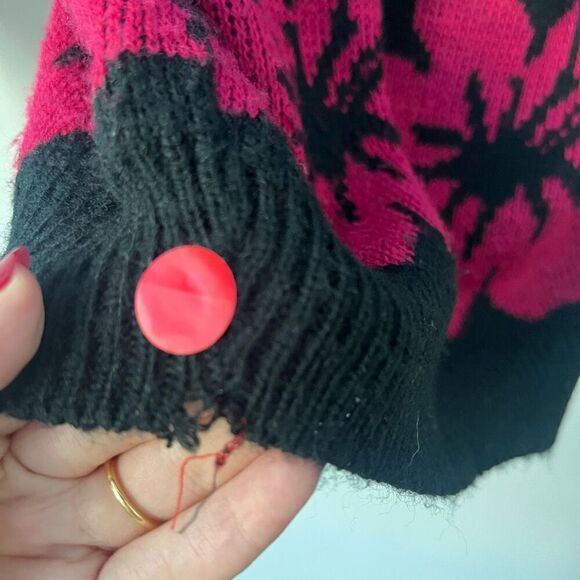 Jamenits Women's Floral Crew Neck Multicolor Pullover Sweaters Size Medium - Picture 6 of 7